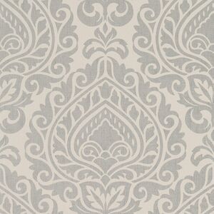 Anna French Annette Metallic Silver On Linen Wallpaper 3 Rolls NWT Imported Chic